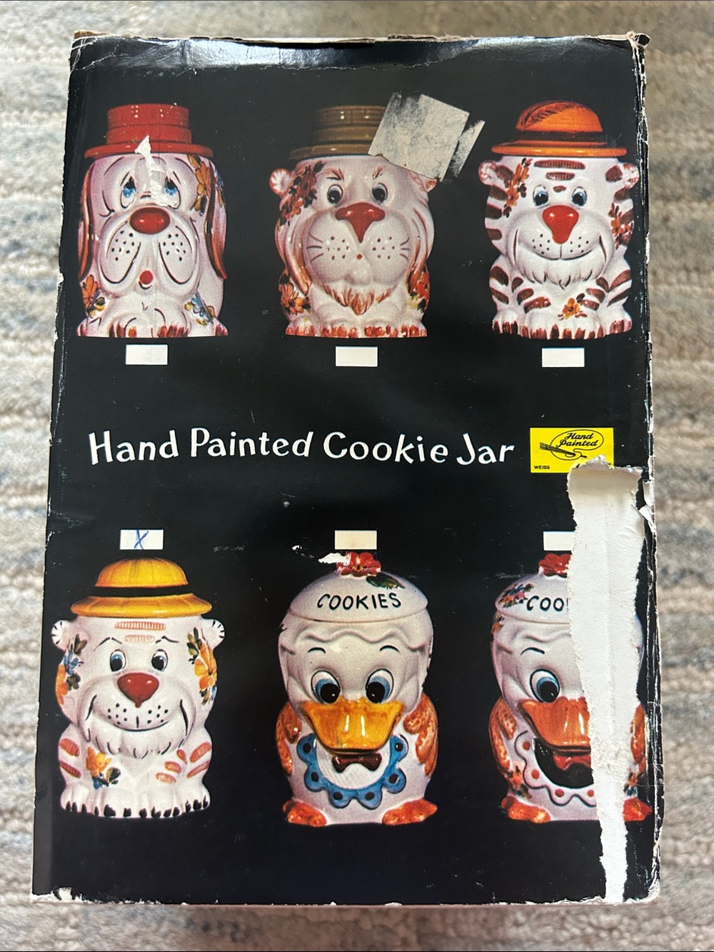 Hand Painted Cookie Jar - Vintage Ceramic Character Jars - Multi-Color